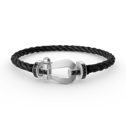 [Lumina]FORCE LARGE HORSESHOE BLACK DIAMOND BRACELET SILVER