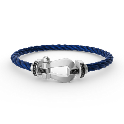 [Lumina]FORCE LARGE HORSESHOE BLACK DIAMOND BRACELET SILVER