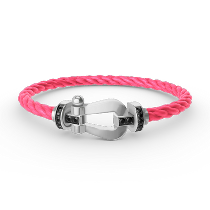 [Lumina]FORCE LARGE HORSESHOE BLACK DIAMOND BRACELET SILVER