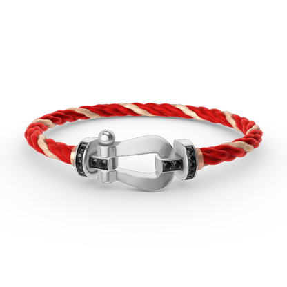 [Lumina]FORCE LARGE HORSESHOE BLACK DIAMOND BRACELET SILVER