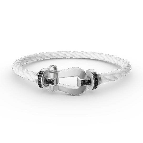 [Lumina]FORCE LARGE HORSESHOE BLACK DIAMOND BRACELET SILVER