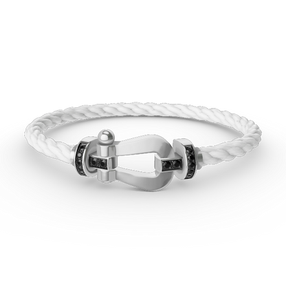[Lumina]FORCE LARGE HORSESHOE BLACK DIAMOND BRACELET SILVER