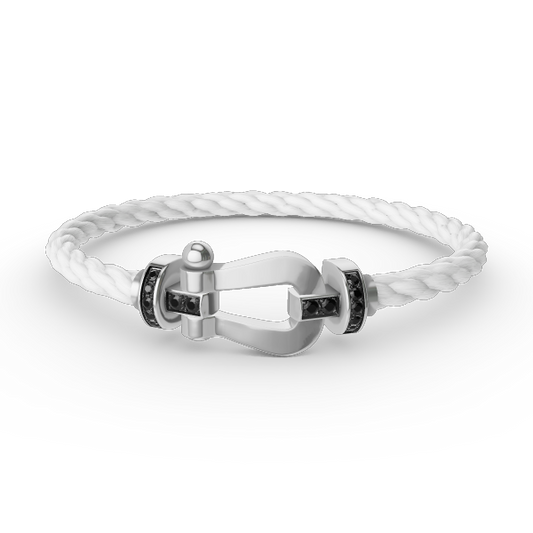 [Lumina]FORCE LARGE HORSESHOE BLACK DIAMOND BRACELET SILVER