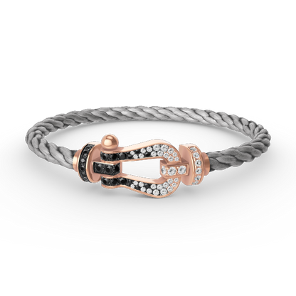 [Lumina]FORCE LARGE HORSESHOE BLACK WHITE DIAMOND BRACELET Lumina GOLD