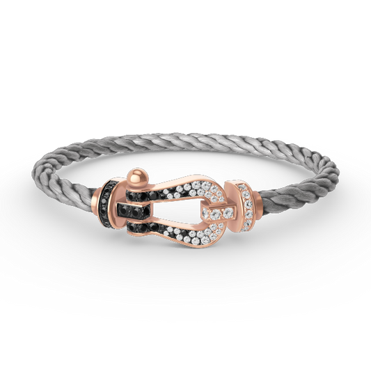 [Lumina]FORCE LARGE HORSESHOE BLACK WHITE DIAMOND BRACELET Lumina GOLD