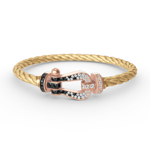 [Lumina]FORCE LARGE HORSESHOE BLACK WHITE DIAMOND BRACELET Lumina GOLD