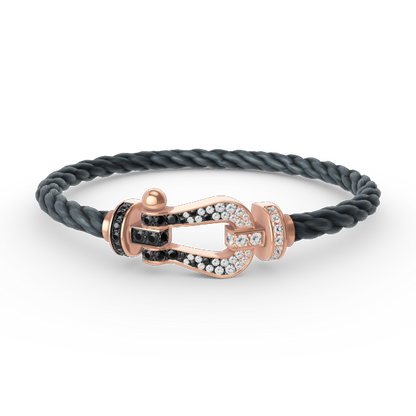 [Lumina]FORCE LARGE HORSESHOE BLACK WHITE DIAMOND BRACELET Lumina GOLD