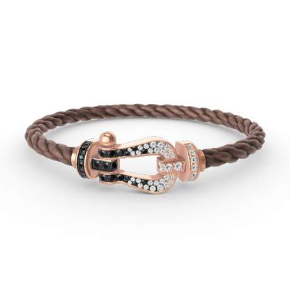 [Lumina]FORCE LARGE HORSESHOE BLACK WHITE DIAMOND BRACELET Lumina GOLD