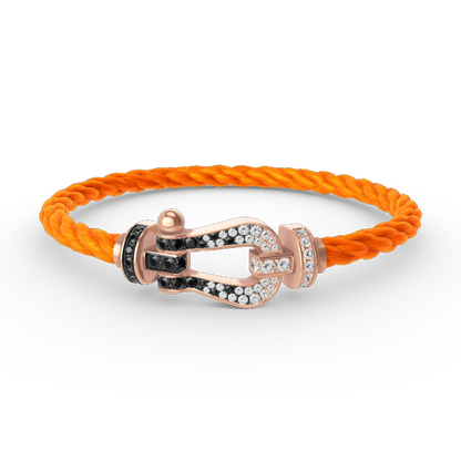 [Lumina]FORCE LARGE HORSESHOE BLACK WHITE DIAMOND BRACELET Lumina GOLD