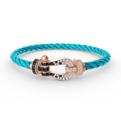 [Lumina]FORCE LARGE HORSESHOE BLACK WHITE DIAMOND BRACELET Lumina GOLD