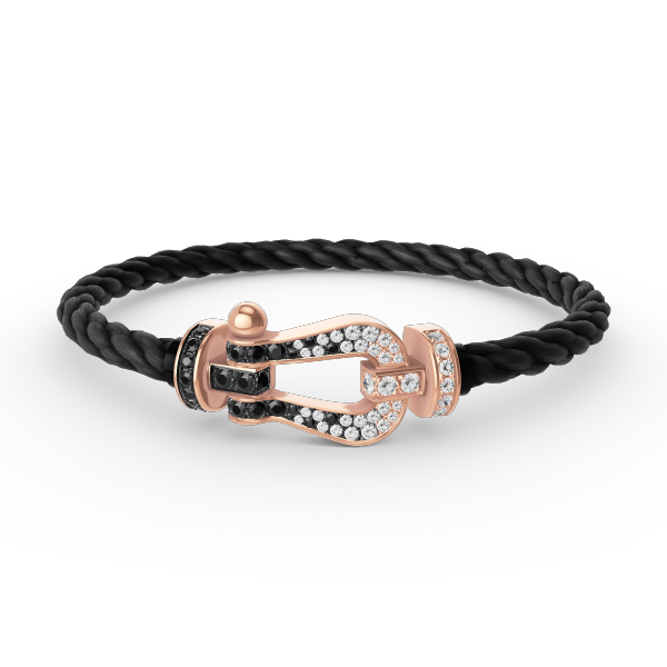 [Lumina]FORCE LARGE HORSESHOE BLACK WHITE DIAMOND BRACELET Lumina GOLD