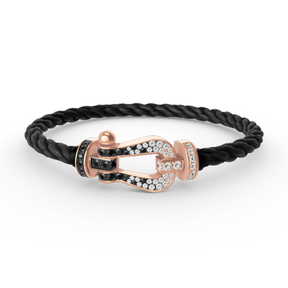 [Lumina]FORCE LARGE HORSESHOE BLACK WHITE DIAMOND BRACELET Lumina GOLD
