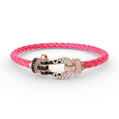 [Lumina]FORCE LARGE HORSESHOE BLACK WHITE DIAMOND BRACELET Lumina GOLD