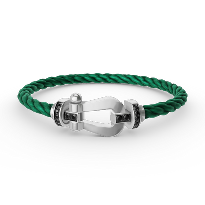 [Lumina]FORCE LARGE HORSESHOE BLACK DIAMOND BRACELET SILVER