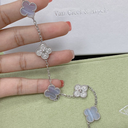 [Lumina] CLOVER 5 MOTIF PURPLE CHALCEDONY BRACELET COLLECTION