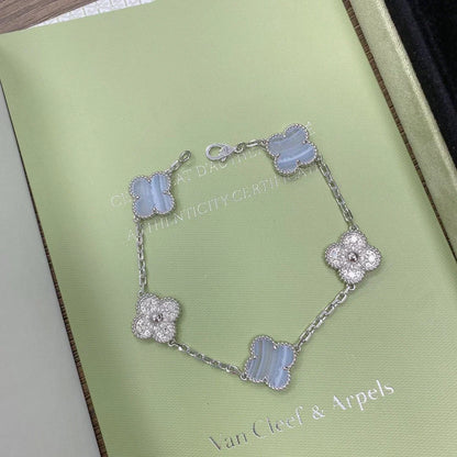 [Lumina] CLOVER 5 MOTIF PURPLE CHALCEDONY BRACELET COLLECTION