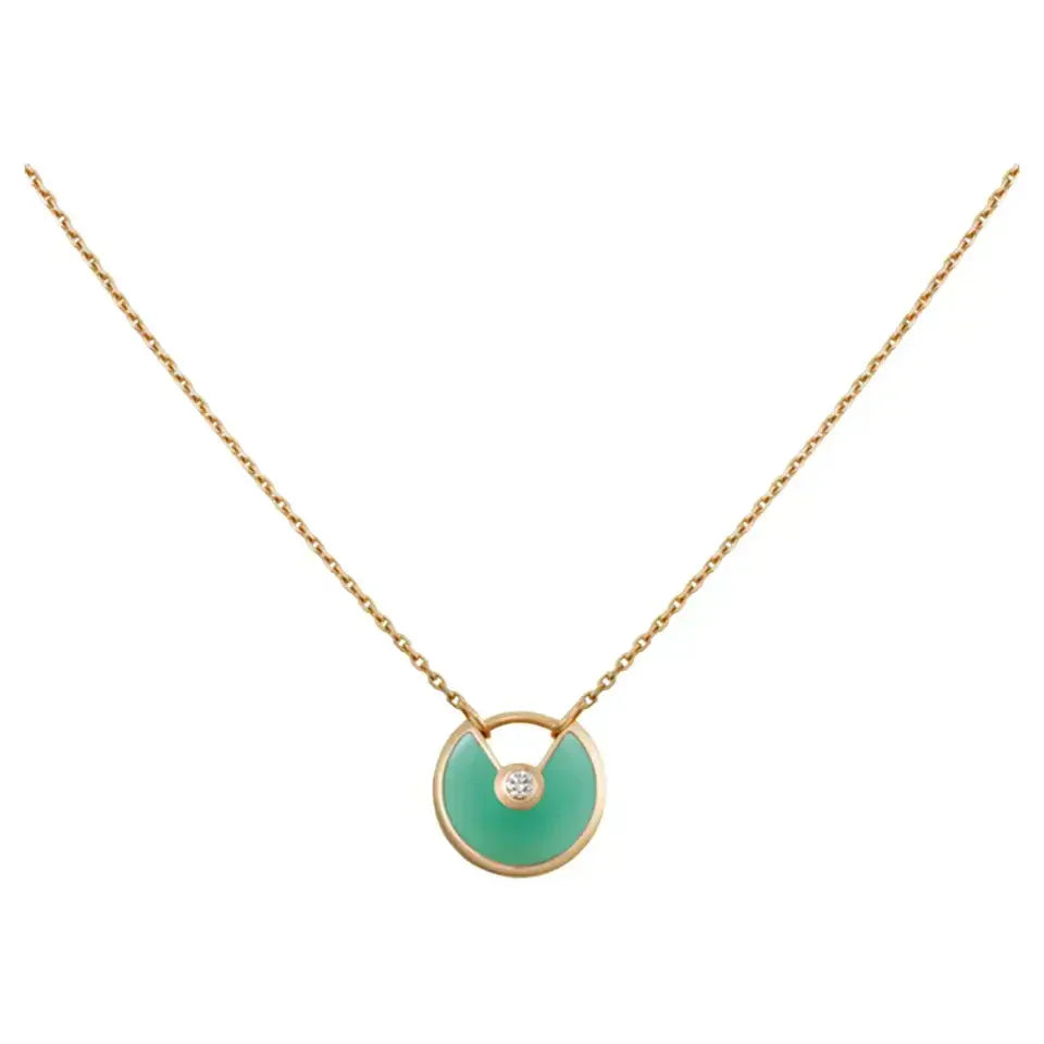 [Lumina]AMULETTE GOLD MALACHITE NECKLACE