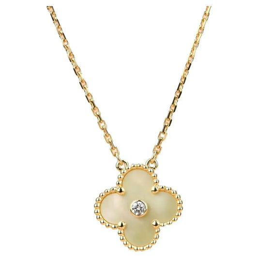 [Lumina]CLOVER 15MM DIAMOND GOLD MOTHER OF PEARL NECKLACE