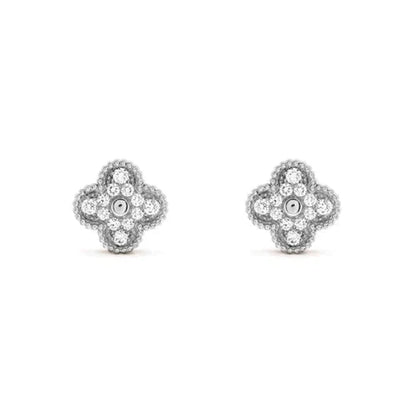[Lumina]CLOVER 1 MOTIFS DIAMOND STUD EARRINGS SILVER