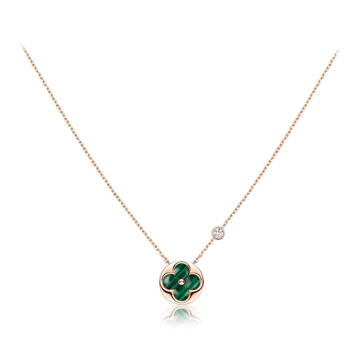 [Lumina]SUN PEDANT PINK GOLD 1 DIAMOND NECKLACE