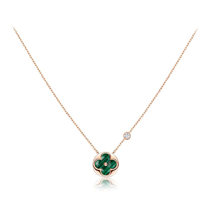 [Lumina]SUN PEDANT PINK GOLD 1 DIAMOND NECKLACE