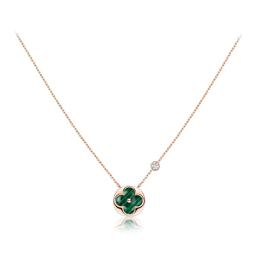 [Lumina]SUN PEDANT PINK GOLD 1 DIAMOND NECKLACE
