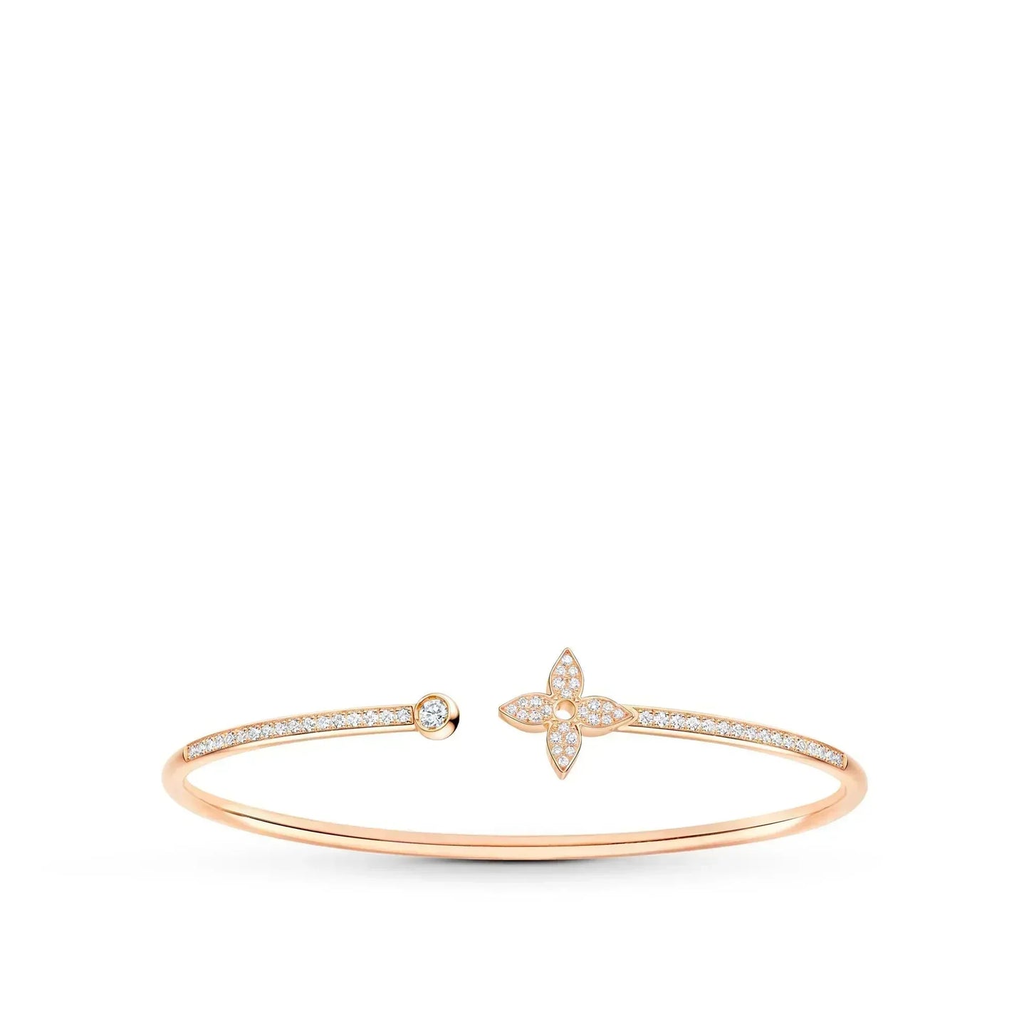 [Lumina]IDYLLE PINK GOLD OPEN BRACELET DIAMOND PAVED