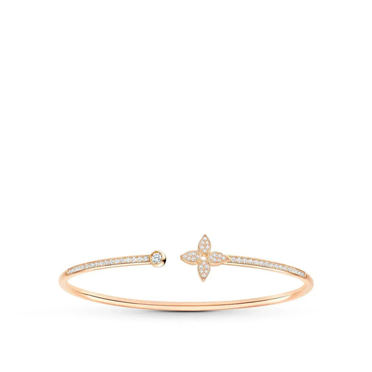 [Lumina]IDYLLE PINK GOLD OPEN BRACELET DIAMOND PAVED
