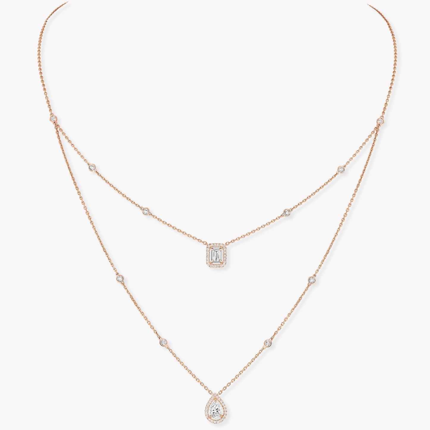 [Lumina]MY TWIN 2 ROW DIAMOND NECKLACE