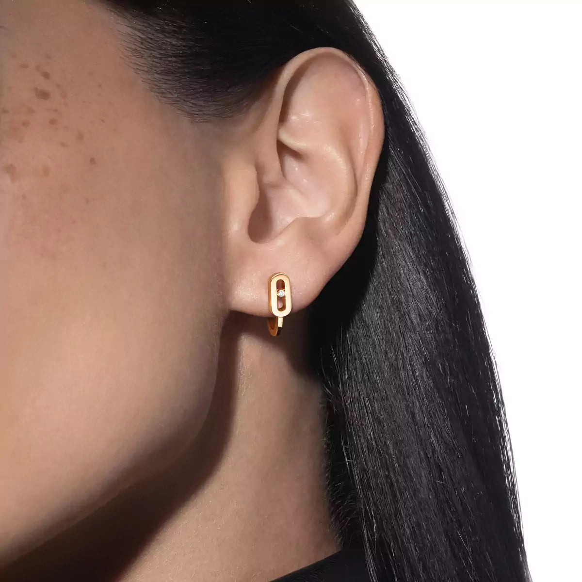 [Lumina]Diamond Mini Hoop Earrings Move Classique