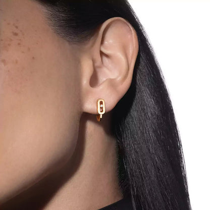[Lumina]Diamond Mini Hoop Earrings Move Classique
