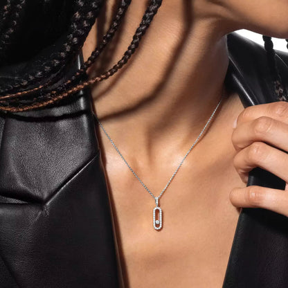 [Lumina]Move Uno Diamond Necklace in Rose Gold