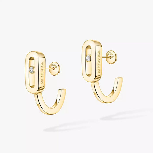 [Lumina]Diamond Mini Hoop Earrings Move Classique