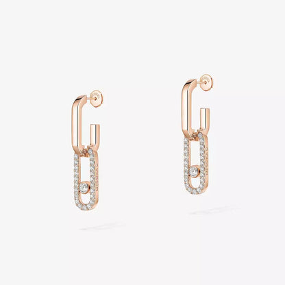 [Lumina]Move Link Diamond Earrings