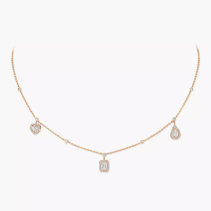 [Lumina]My Twin Diamond Necklace in Silver