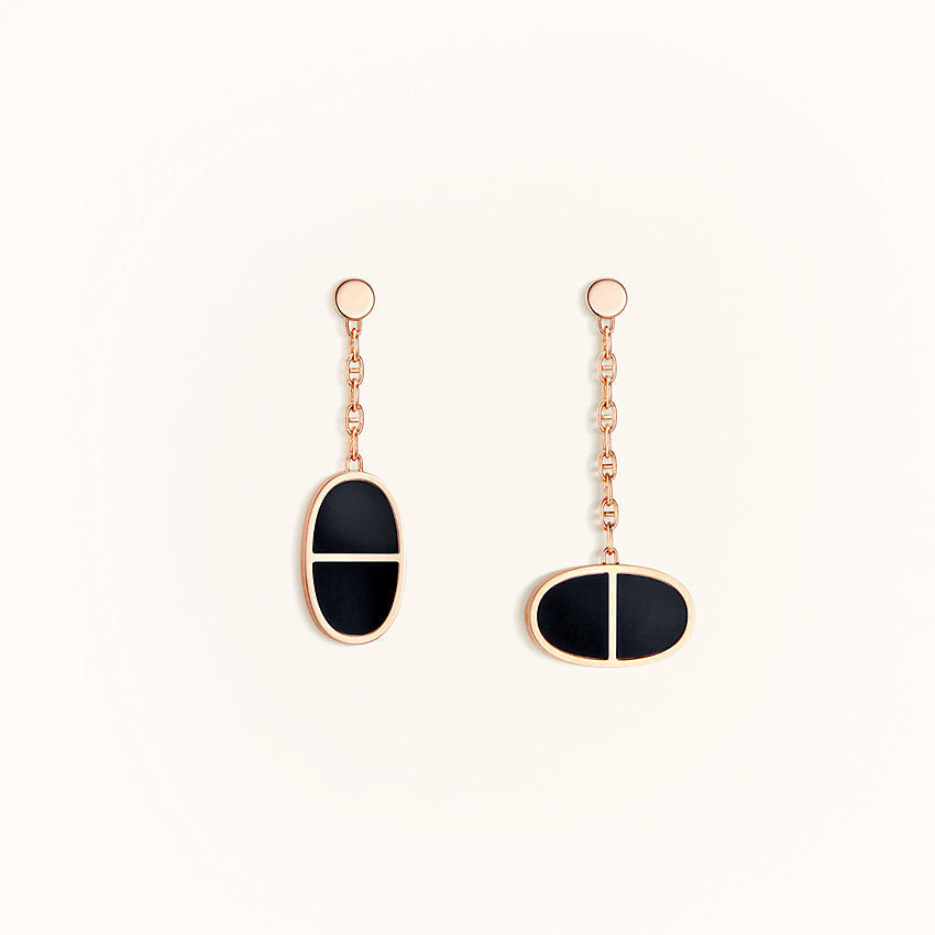 [Lumina]CHAINE VERSO BLACK CERAMIC EARRINGS