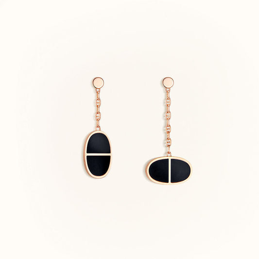 [Lumina]CHAINE VERSO BLACK CERAMIC EARRINGS