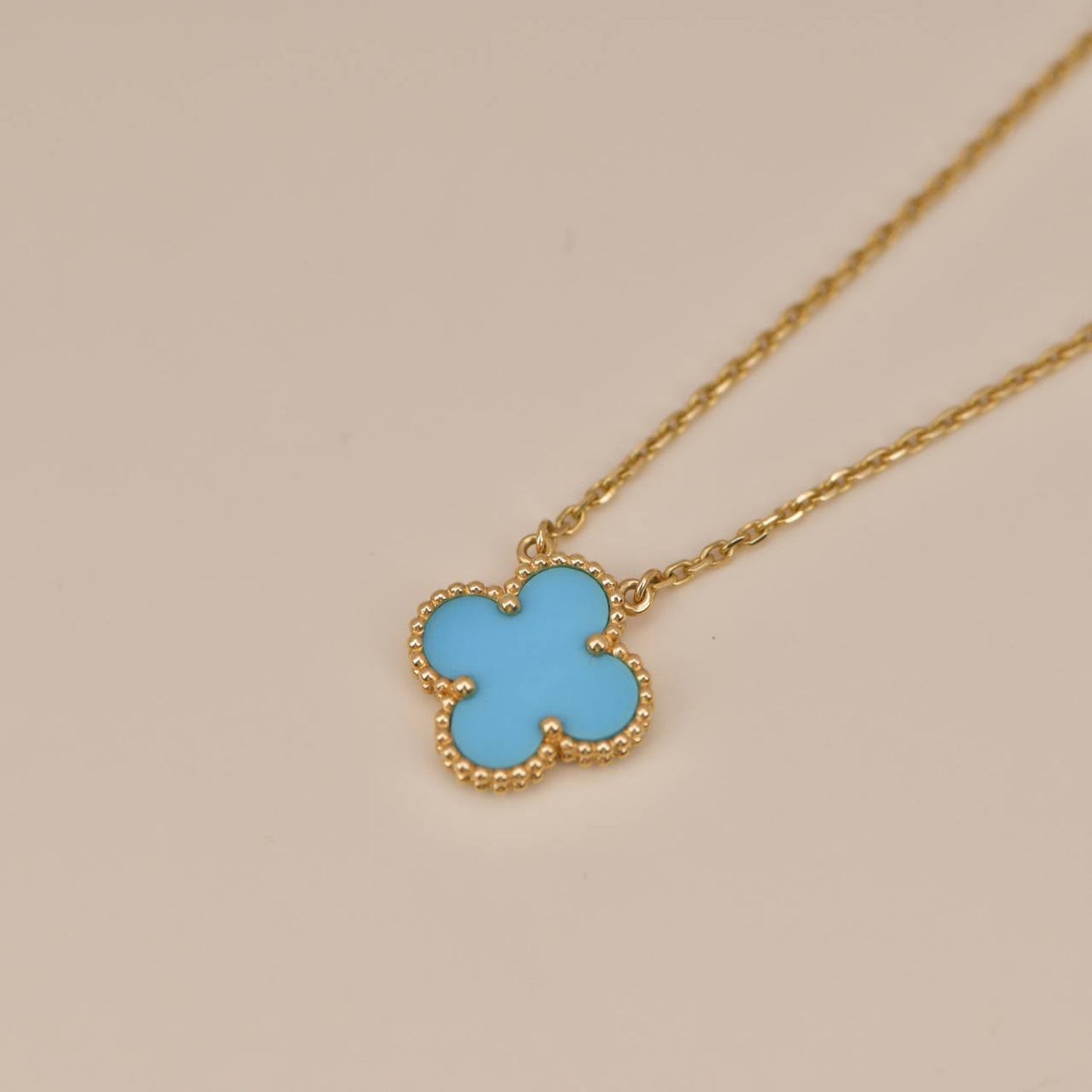 [Lumina]CLOVER 15MM VINTAGE TURQUOISE NECKLACE