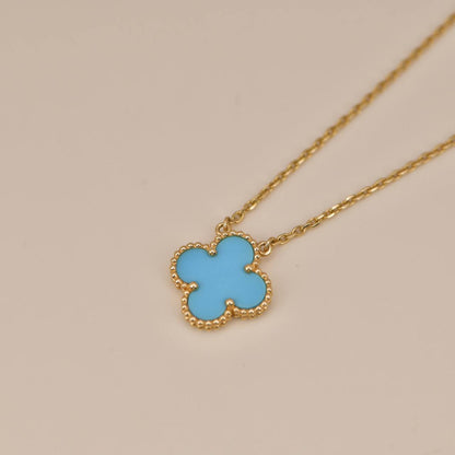 [Lumina]CLOVER 15MM VINTAGE TURQUOISE NECKLACE