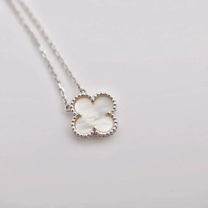 [Lumina]CLOVER  15MM WHITE MOTHER-OF-PEARL SILVER