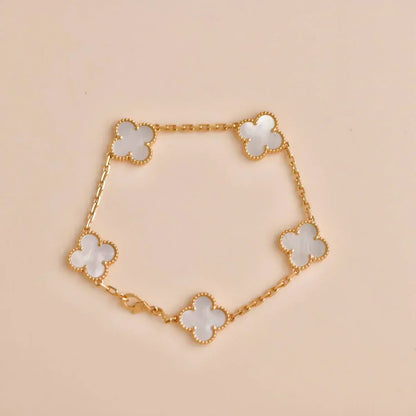 [Lumina]CLOVER WHITE PEARL MOP 5 MOTIF BRACELET COLLECTION