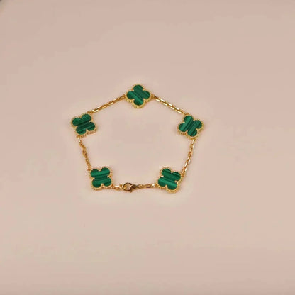 [Lumina] CLOVER 5 MOTIF MALACHITE BRACELET COLLECTION