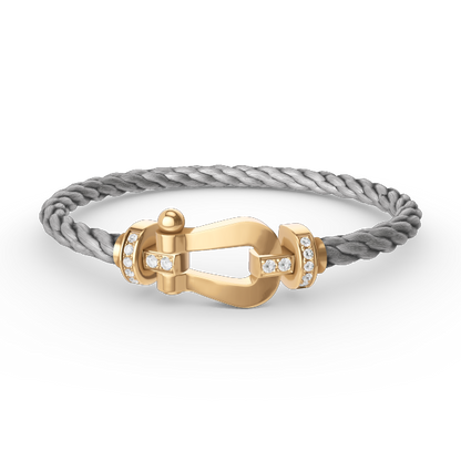 [Lumina]FORCE LARGE HORSESHOE HALF DIAMOND BRACELET GOLD