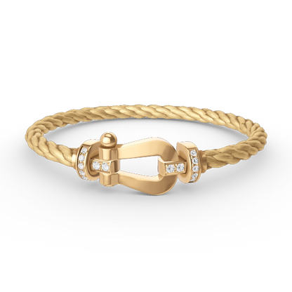 [Lumina]FORCE LARGE HORSESHOE HALF DIAMOND BRACELET GOLD