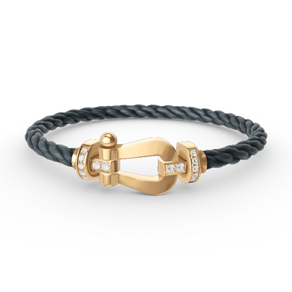 [Lumina]FORCE LARGE HORSESHOE HALF DIAMOND BRACELET GOLD