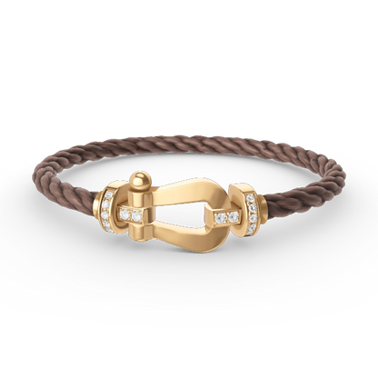 [Lumina]FORCE LARGE HORSESHOE HALF DIAMOND BRACELET GOLD