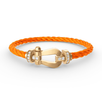 [Lumina]FORCE LARGE HORSESHOE HALF DIAMOND BRACELET GOLD