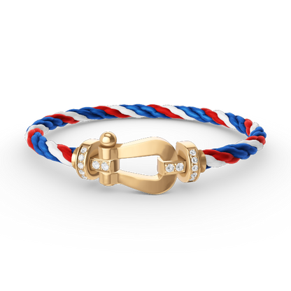 [Lumina]FORCE LARGE HORSESHOE HALF DIAMOND BRACELET GOLD