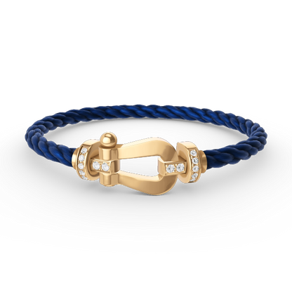 [Lumina]FORCE LARGE HORSESHOE HALF DIAMOND BRACELET GOLD