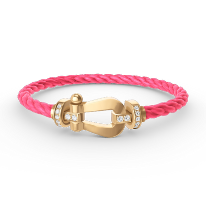 [Lumina]FORCE LARGE HORSESHOE HALF DIAMOND BRACELET GOLD
